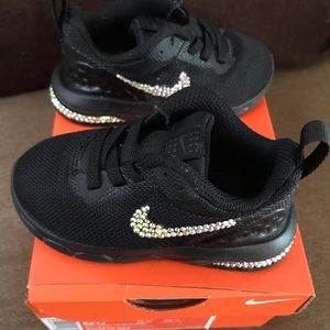 SOLD! Size 5 toddler rhinestoned Black Nike air